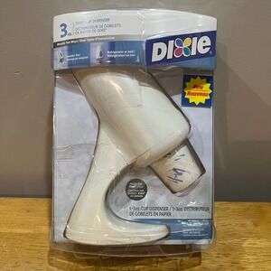 Dixie 3 oz Cup Dispenser White Countertop Wall Mount Magnetic Holds 40 Cups